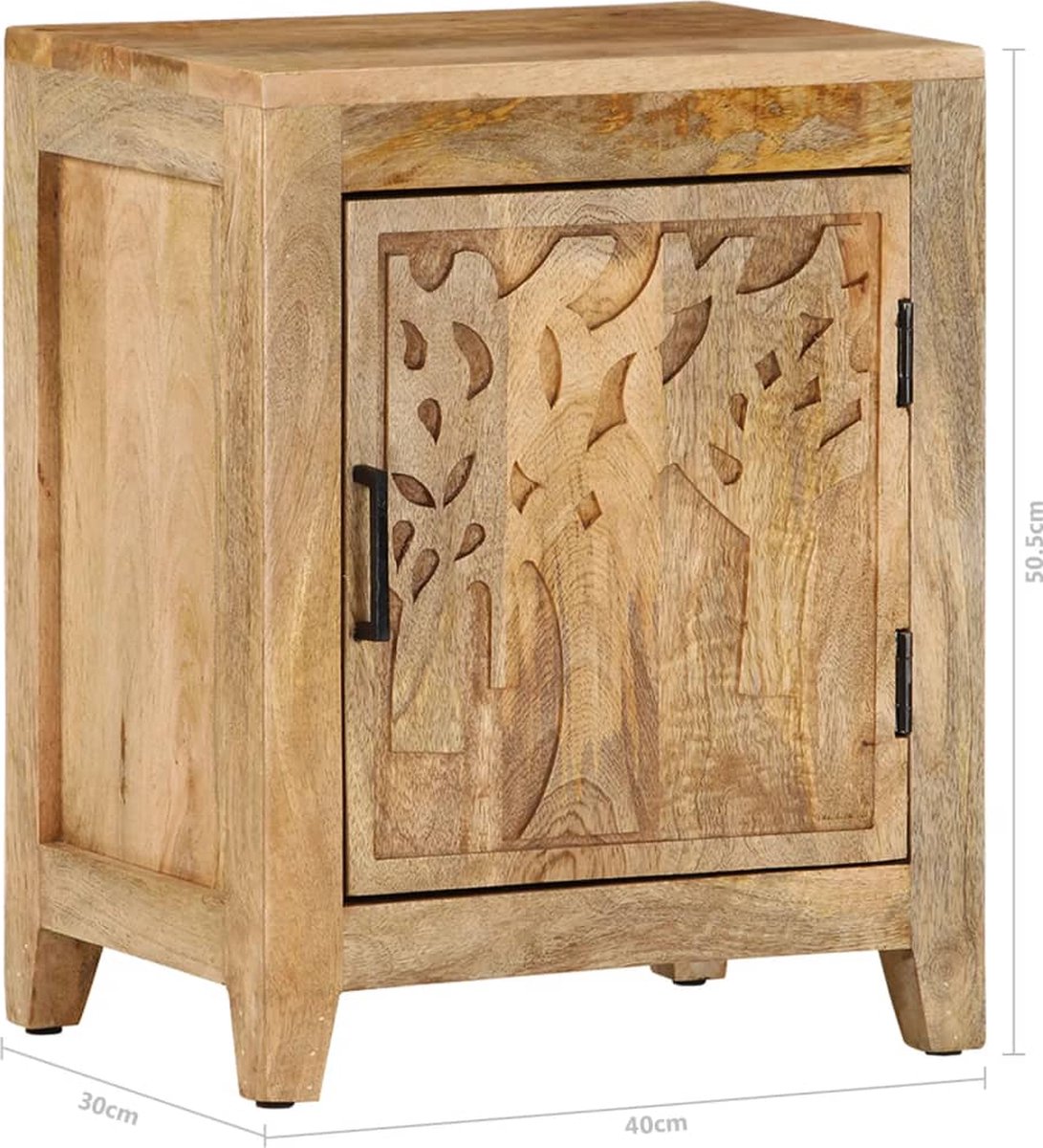 Vidaxl Nachtkastje 40x30x50 Cm Massief Mangohout - Bruin