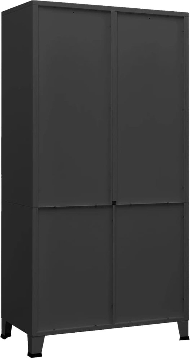 Vidaxl Kledingkast Industrieel 90x50x180 Cm Metaal - Zwart