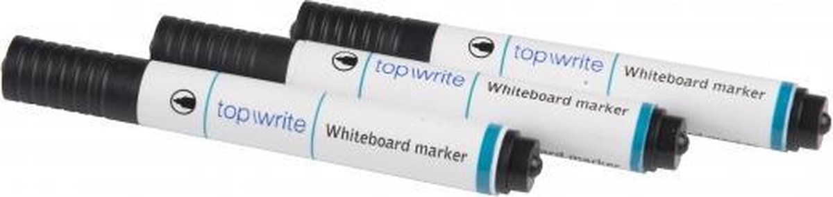 Kangaro Magnetische Whiteboard Wisser Mete Markers 3 Stuks - Whiteboards - Zwart
