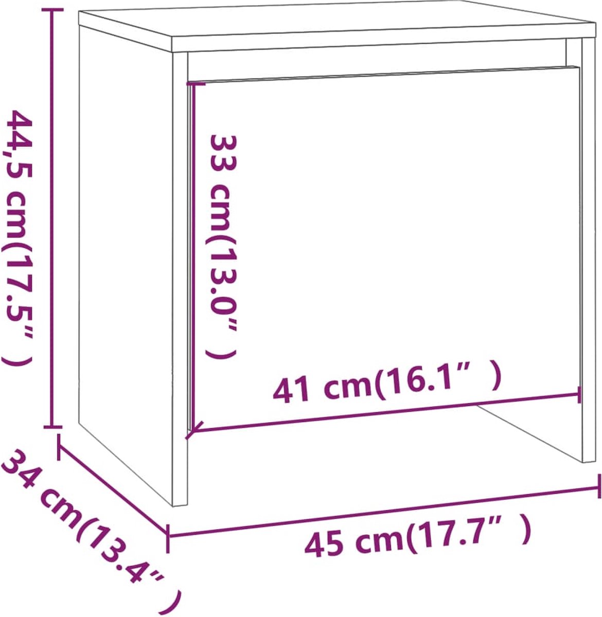 Vidaxl Nachtkastje 45x34x44,5 Cm Spaanplaat Sonoma Eikenkleurig - Grijs