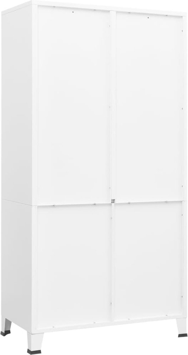 Vidaxl Kledingkast 90x50x180 Cm Metaal - Wit