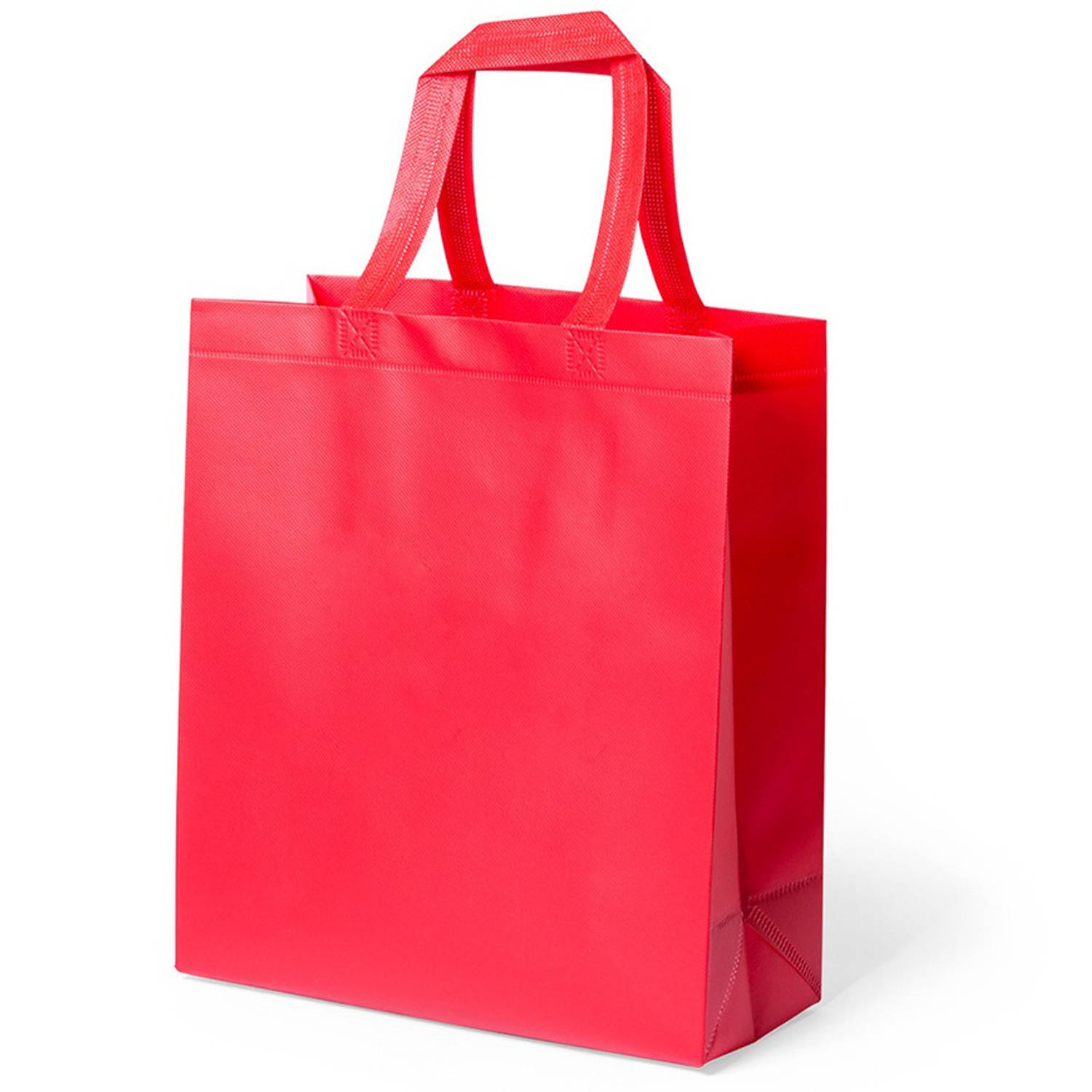 Bellatio Design Draagtas/schoudertas/boodschappentas In De Kleur 35 X 40 X 15 Cm - Boodschappentassen - Rood