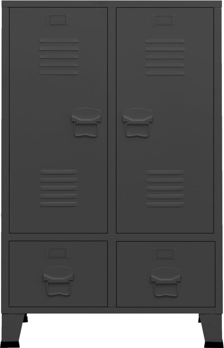 Vidaxl Kledingkast Industrieel 67x35x107 Cm Staal Antracietkleurig