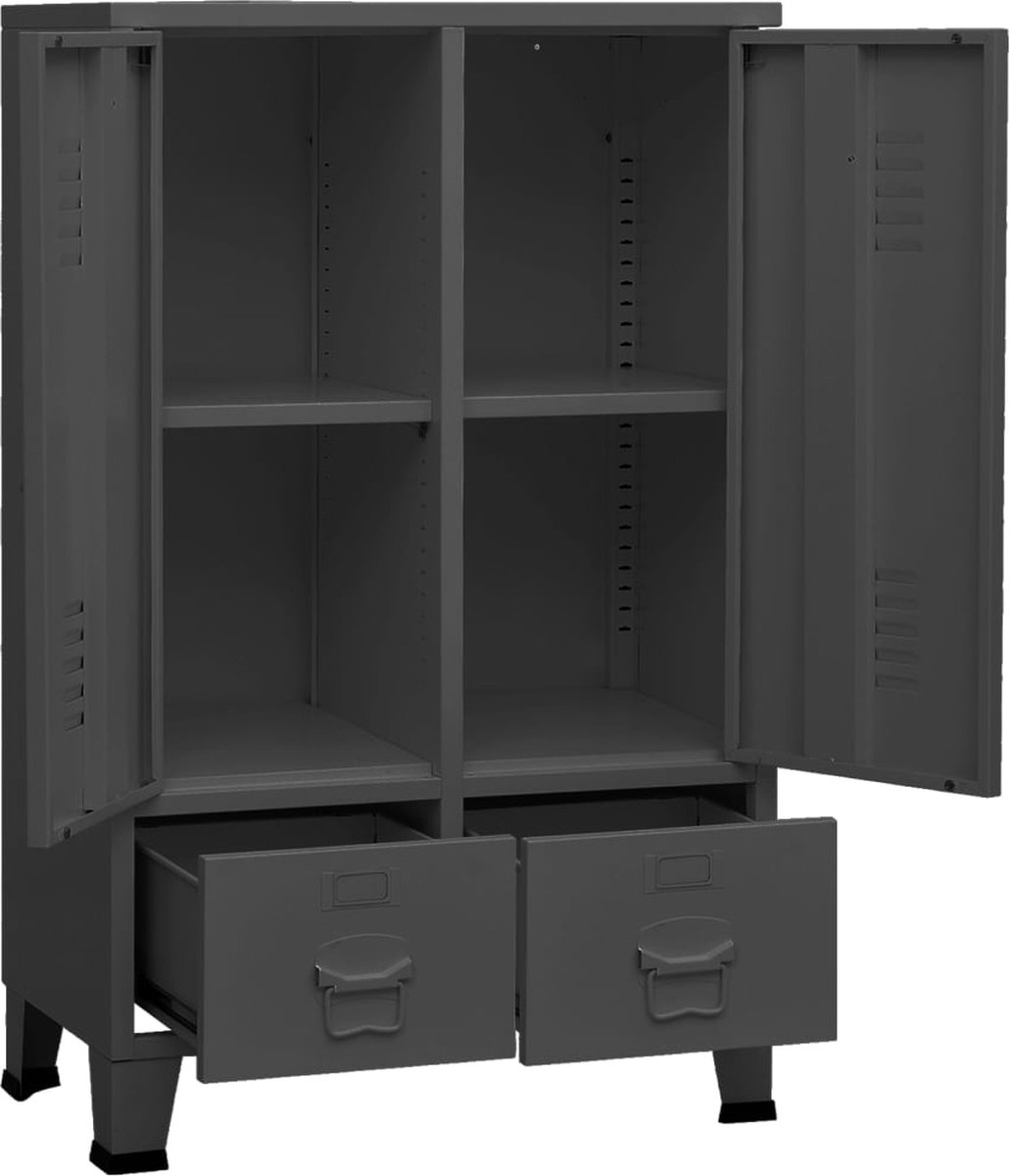Vidaxl Kledingkast Industrieel 67x35x107 Cm Staal Antracietkleurig