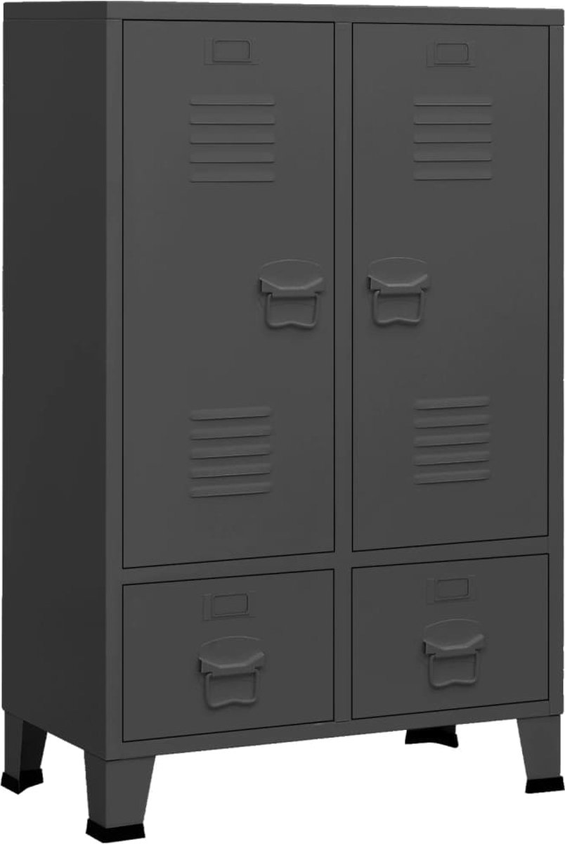 Vidaxl Kledingkast Industrieel 67x35x107 Cm Staal Antracietkleurig