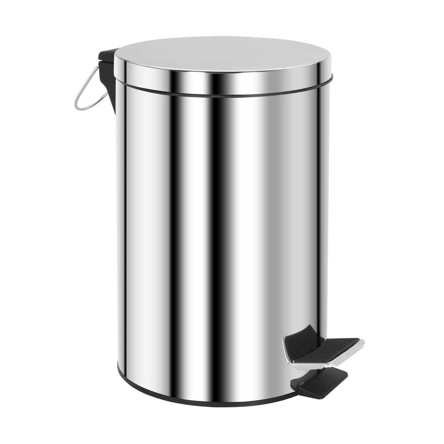 Pedaalemmer 12 Liter Van 33 X 38 Cm Rvs - Pedaalemmers - Silver