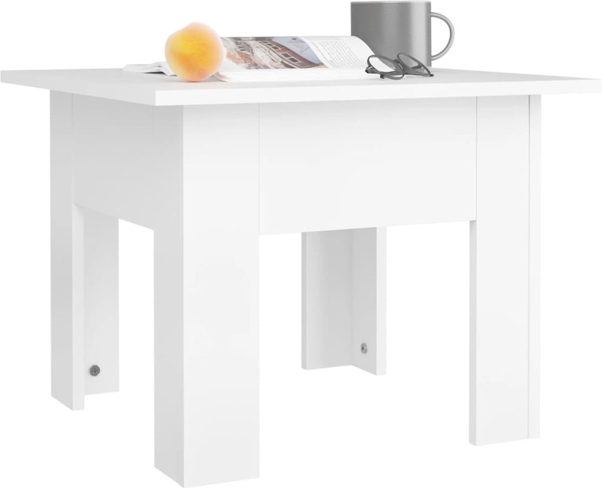 Vidaxl Salontafel 55x55x42 Cm Spaanplaat - Wit