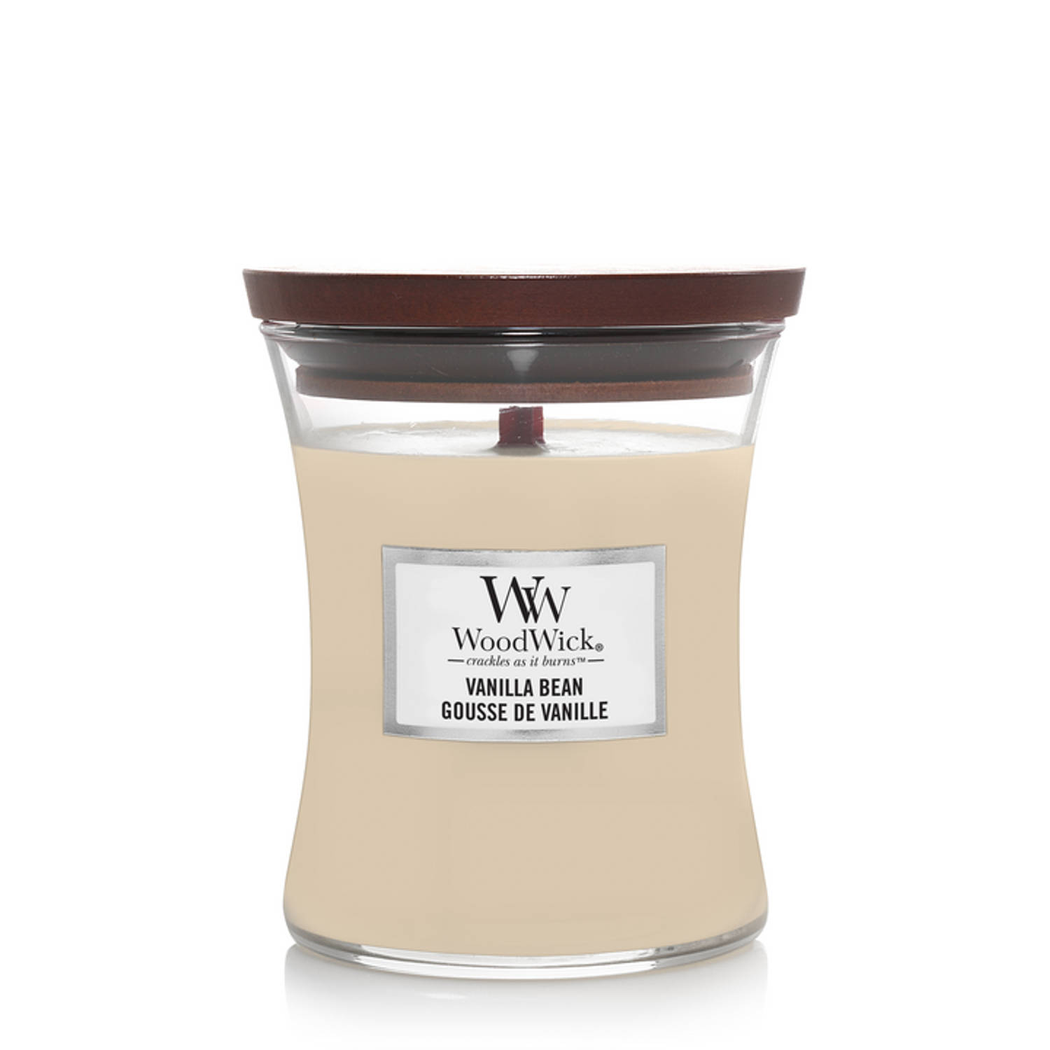 Woodwick Kaars Medium Vanilla Bean - 11 Cm / ø 10 Cm