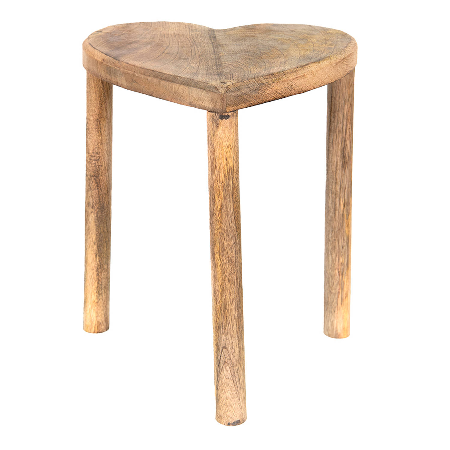 Clayre & Eef Bijzettafel Hart 30*26*33 Cm Hout Side Table Tafeltje Side Table Tafeltje - Bruin