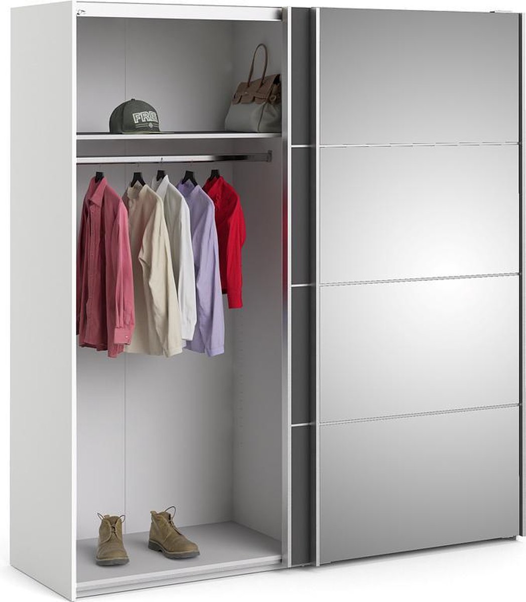 Veto Schuifdeurkast 2 Deuren Breed 183 Cm, Grijs. - Wit