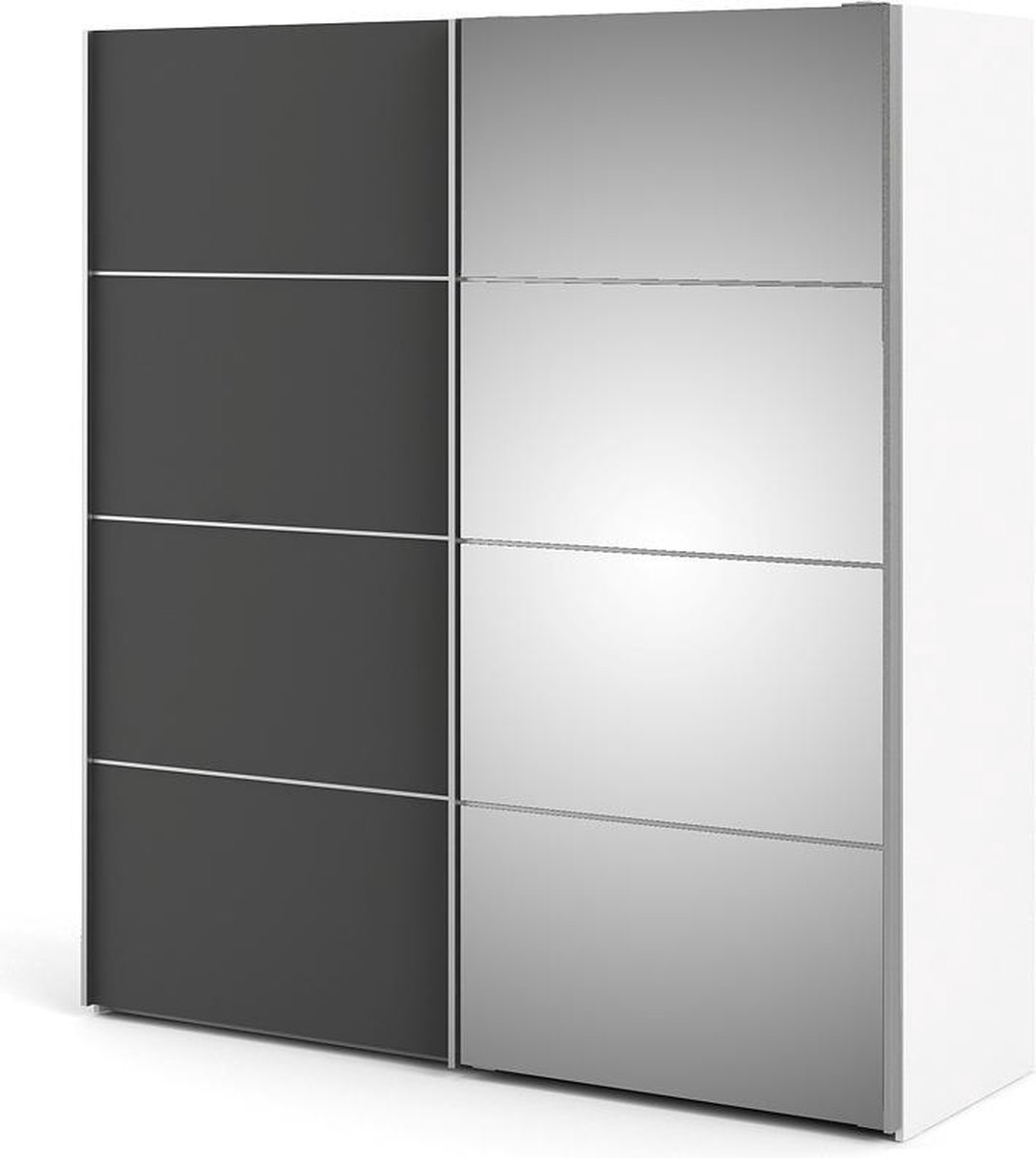 Veto Schuifdeurkast 2 Deuren Breed 183 Cm, Grijs. - Wit
