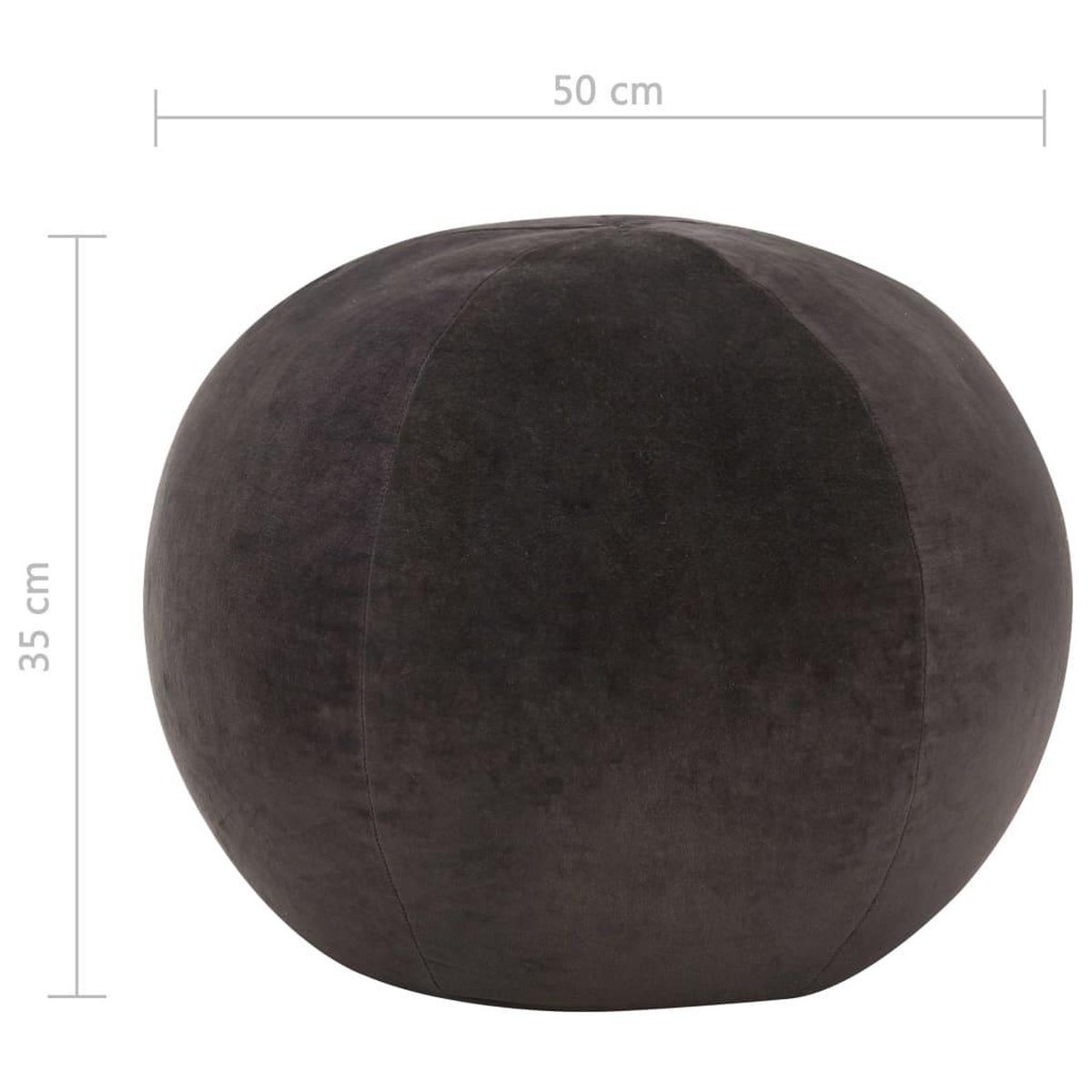 Vidaxl Poef 50x35 Cm Katoenfluweel Antraciet