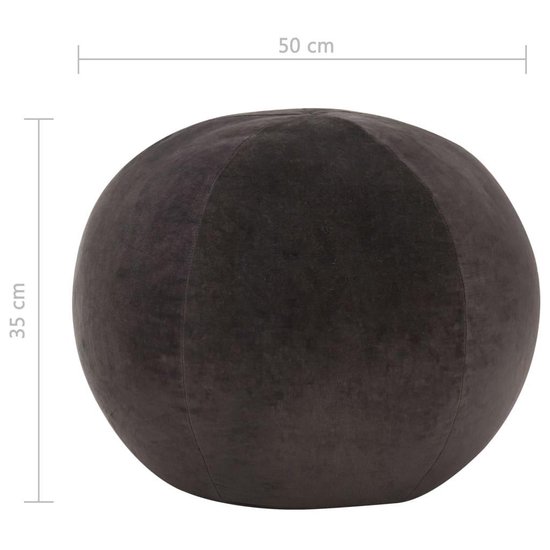 Vidaxl Poef 50x35 Cm Katoenfluweel Antraciet