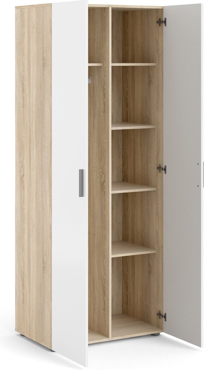 Petra Kledingkast 2 Deuren Decor Eikenstructuur En Hoogglans. - Geel