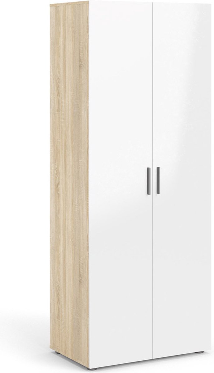 Petra Kledingkast 2 Deuren Decor Eikenstructuur En Hoogglans. - Geel