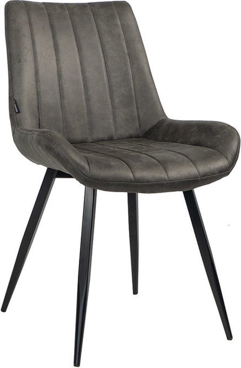 Bronx71 Industriële Eetkamerstoel Brooke Antraciet - Eetkamerstoelen Set Van 4. - Grijs