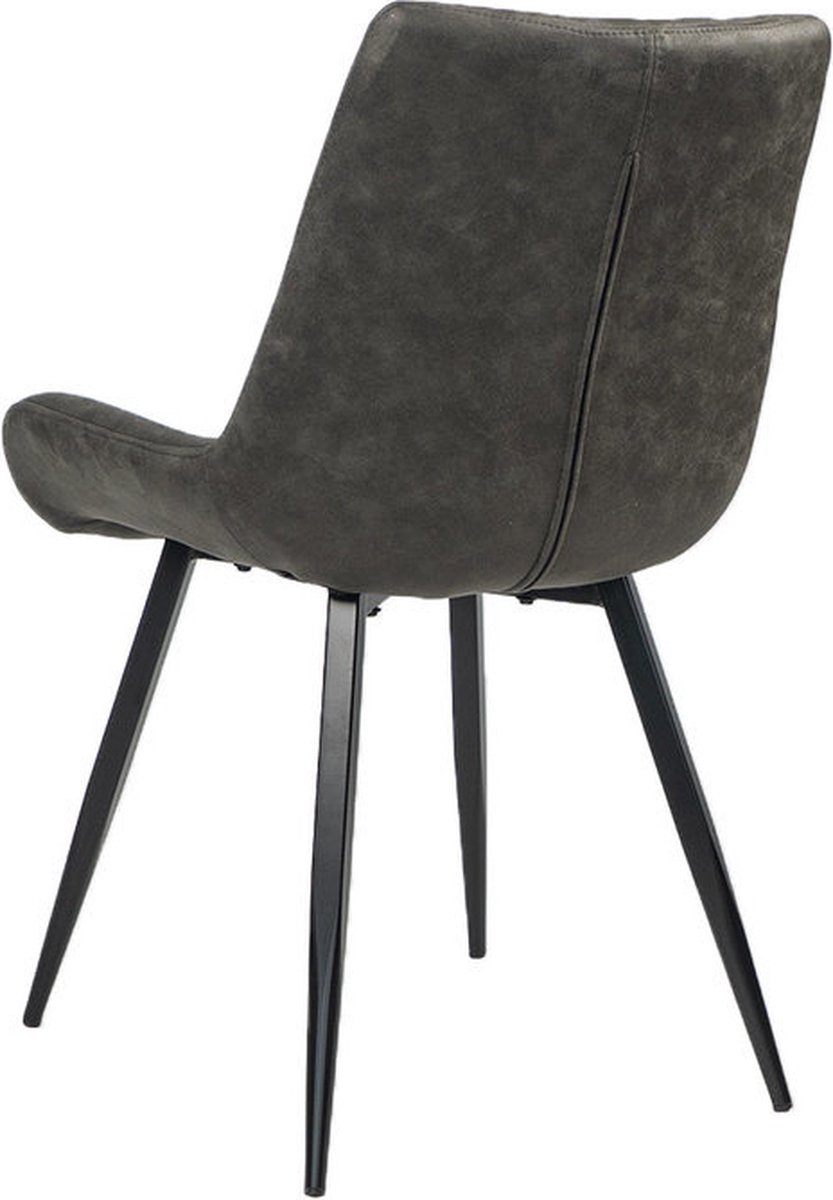 Bronx71 Industriële Eetkamerstoel Brooke Antraciet - Eetkamerstoelen Set Van 4. - Grijs