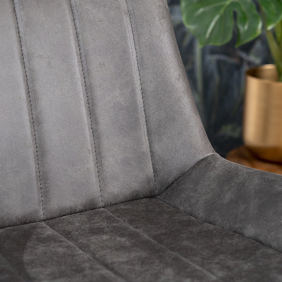 Bronx71 Industriële Eetkamerstoel Brooke Antraciet - Eetkamerstoelen Set Van 4. - Grijs