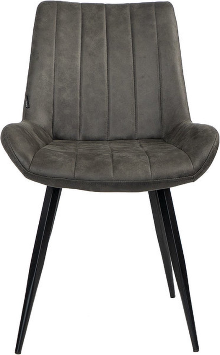 Bronx71 Industriële Eetkamerstoel Brooke Antraciet - Eetkamerstoelen Set Van 4. - Grijs