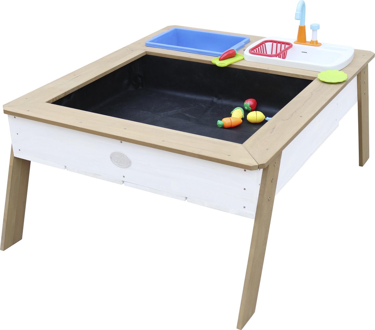 axi Linda Zand & Watertafel Van Hout Met Speelkeuken & Wastafel Zandtafel Voor Kinderen In Bruin & - Wit