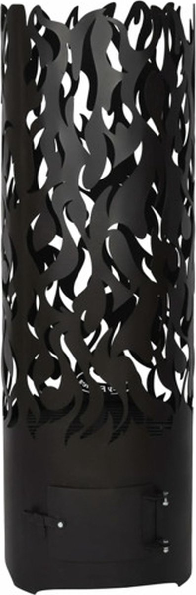 Esschert Design Vuurkorf Vlammen 39 X 39 X 118 Cm Staal - Zwart