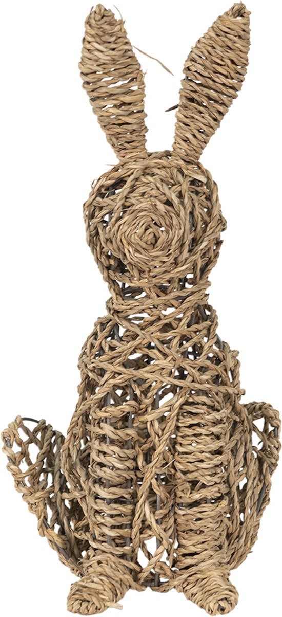 Clayre & Eef Decoratie Beeld Konijn 24*21*22 Cm, Bruin Steen Rond Paashaas Paashaas - Grijs