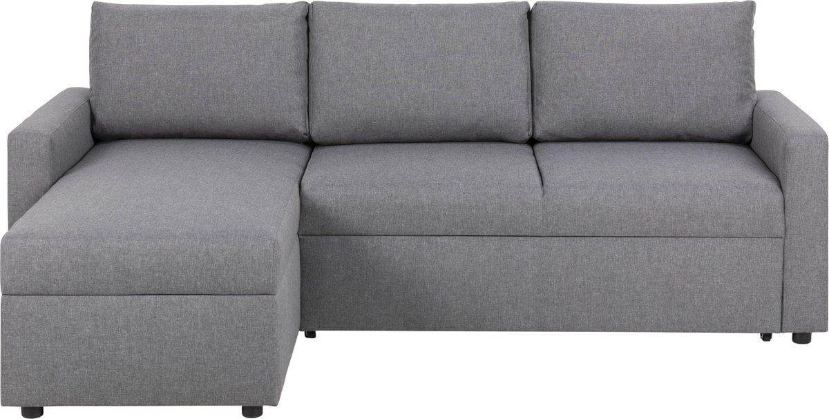 Sander Slaapbank Met Chaise Longue, Opbergruimte En Uittrek. - Grijs