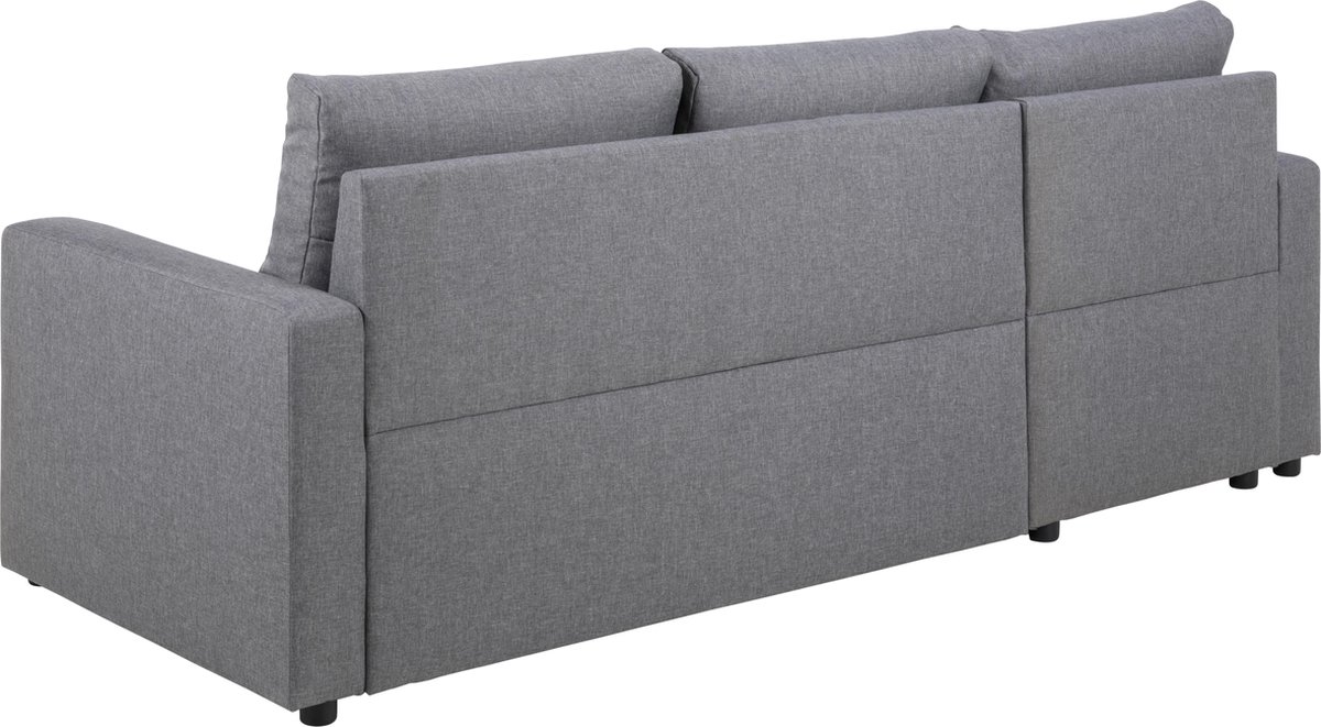 Sander Slaapbank Met Chaise Longue, Opbergruimte En Uittrek. - Grijs