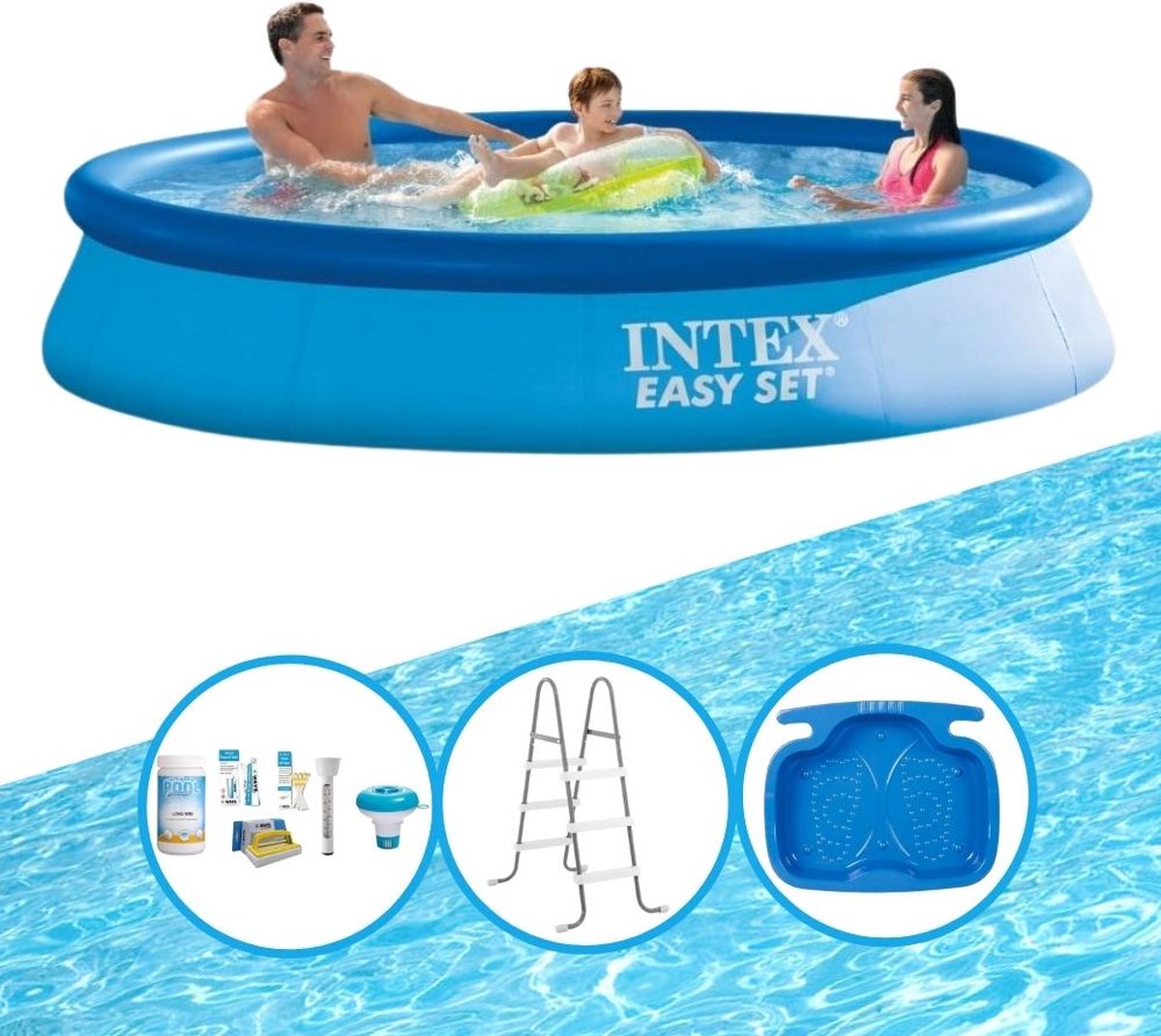 Intex Zwembad Easy Set 366x76 Cm - Met Accessoires - Blauw