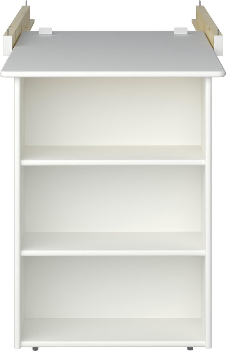 Molly,oscar Kids Bureau Uitschuifbaar Tafelblad Met 3 Planken Gebrokente Lak. - Wit