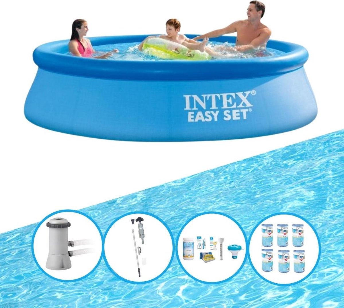 Intex Zwembad Easy Set - Zwembadset - 366x76 Cm - Blauw