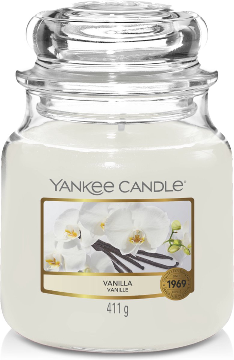 Yankee Candle Geurkaars Medium Vanilla - 13 Cm / ø 11 Cm