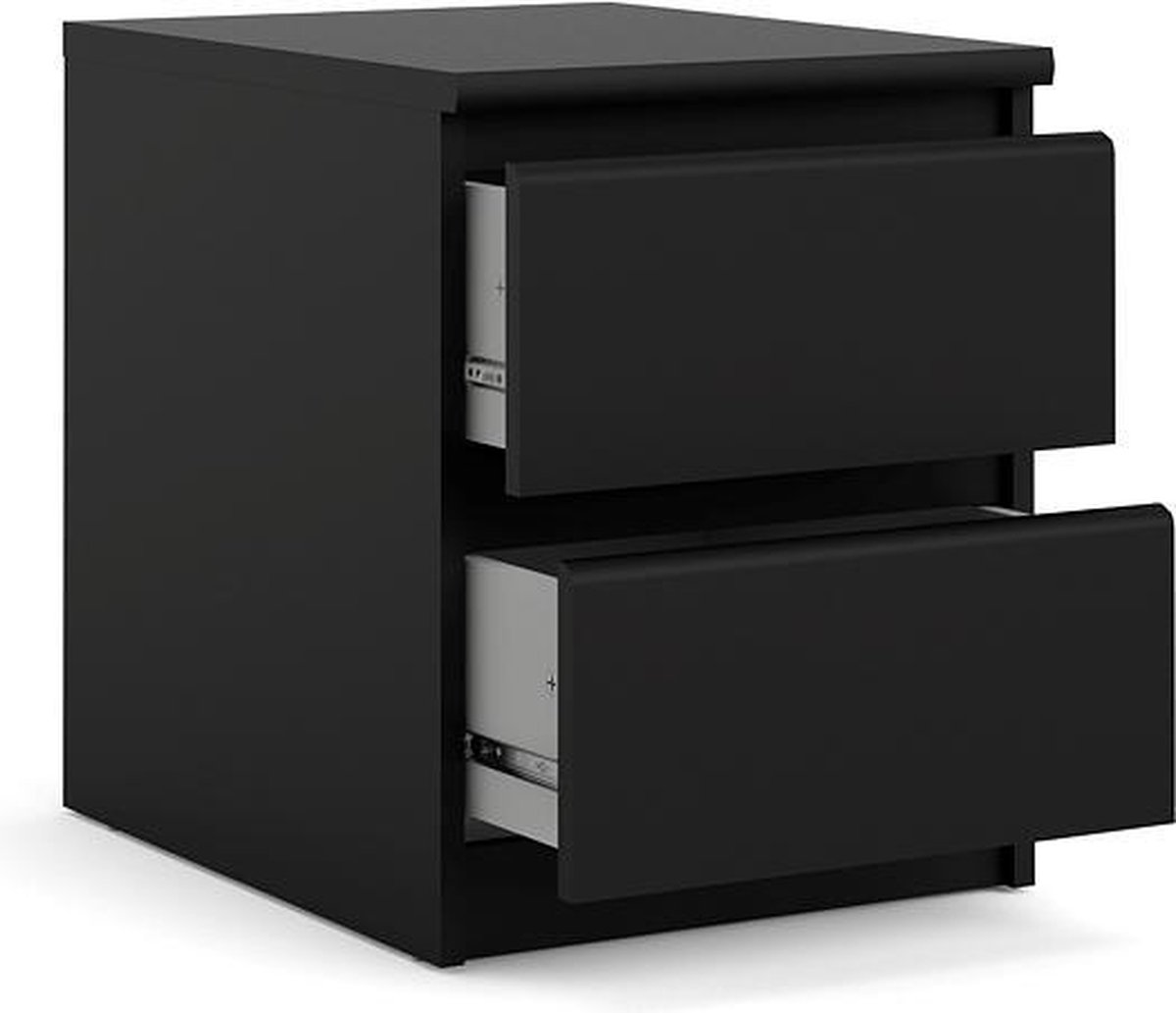 Nada Nachtkastje Met 2 Lades, Mat. - Zwart