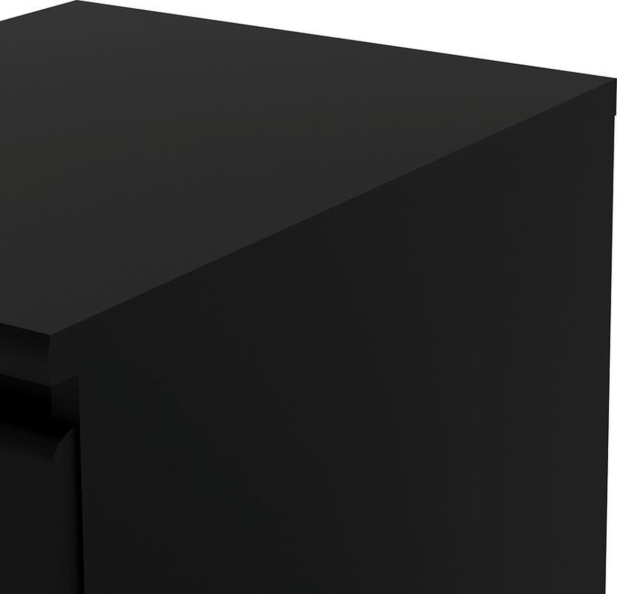 Nada Nachtkastje Met 2 Lades, Mat. - Zwart