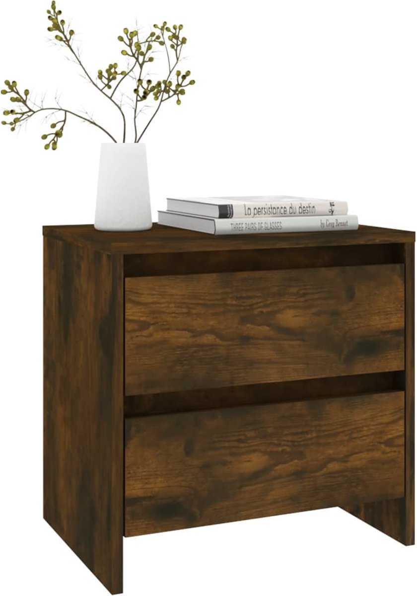 Vidaxl Nachtkastjes 2 St 45x34,5x44,5 Cm Spaanplaat Gerookt Eikenkleur - Bruin