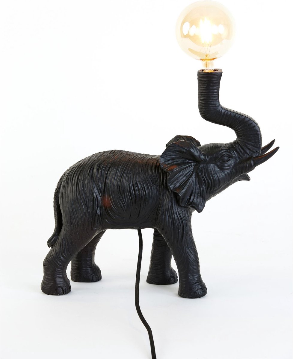 Light & Living Elephant Tafellamp - Zwart