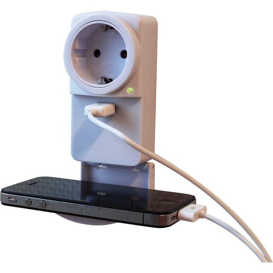 Exin Doorsteekstekker + Usb - Wit