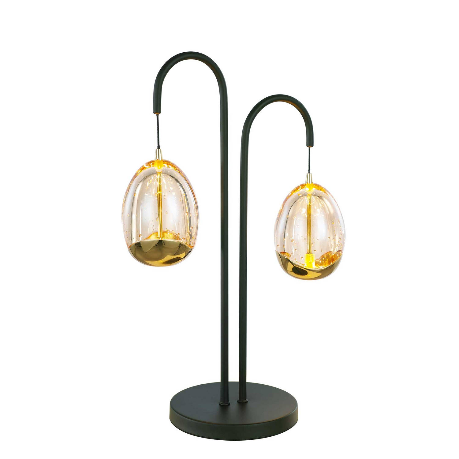 Highlight Tafellamp Golden Egg 2 Lichts H 48 Cm Amber- - Zwart
