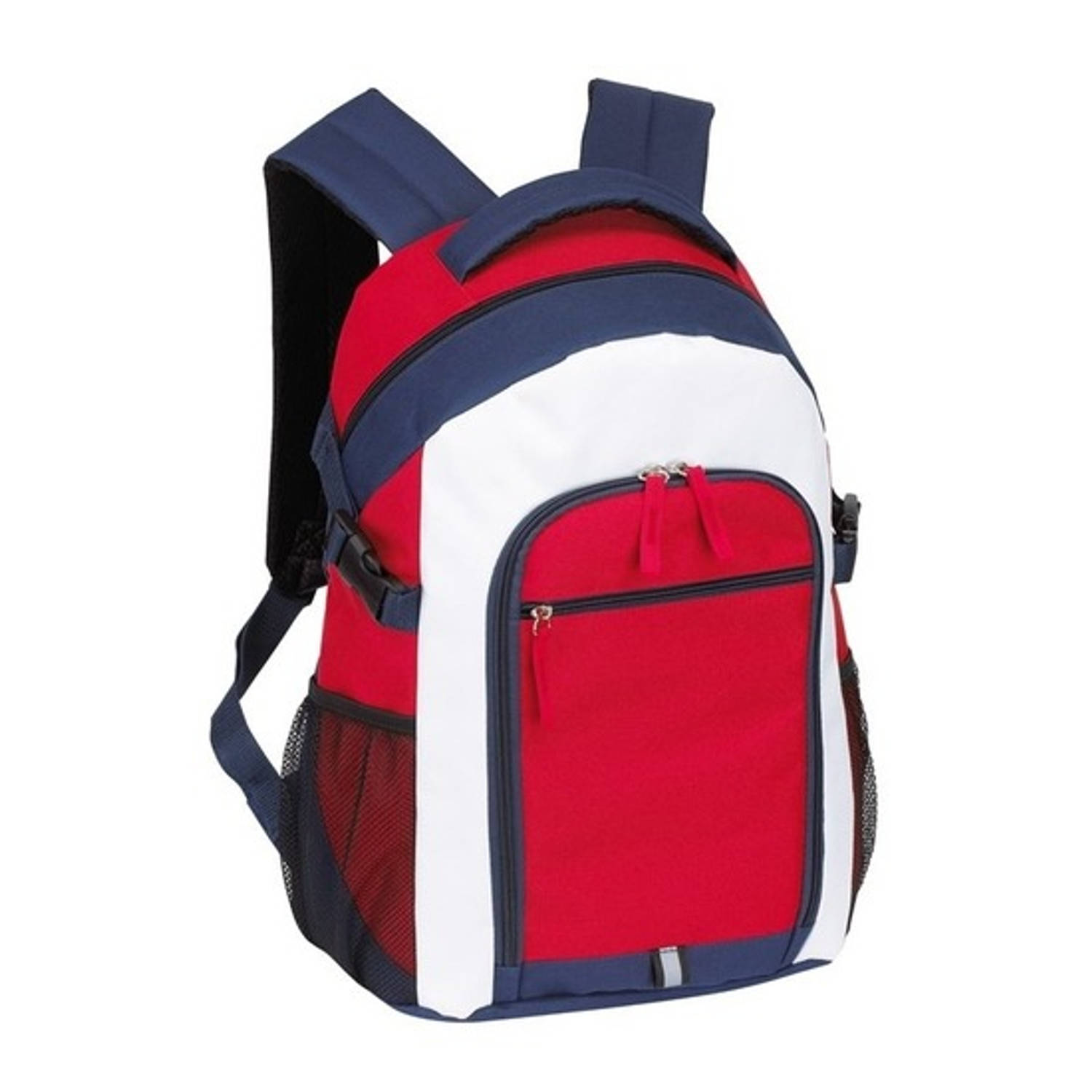 Allround Rugzak/rugtas/wit/blauw 44 Cm - A4-formaat - 25 Liter - Rood