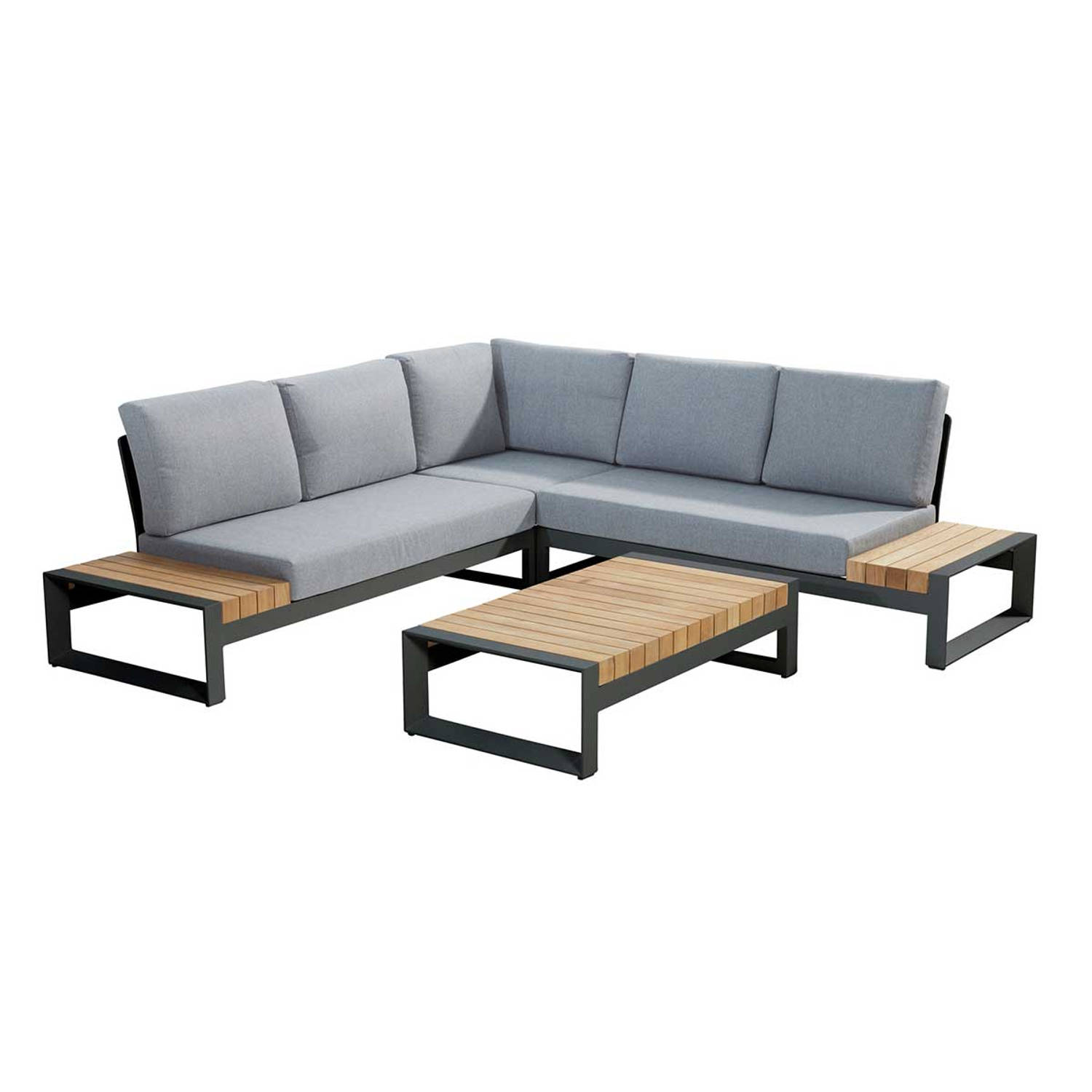 4 Seasons Outdoor Matisse Loungeset 4-delig - Donker - Grijs