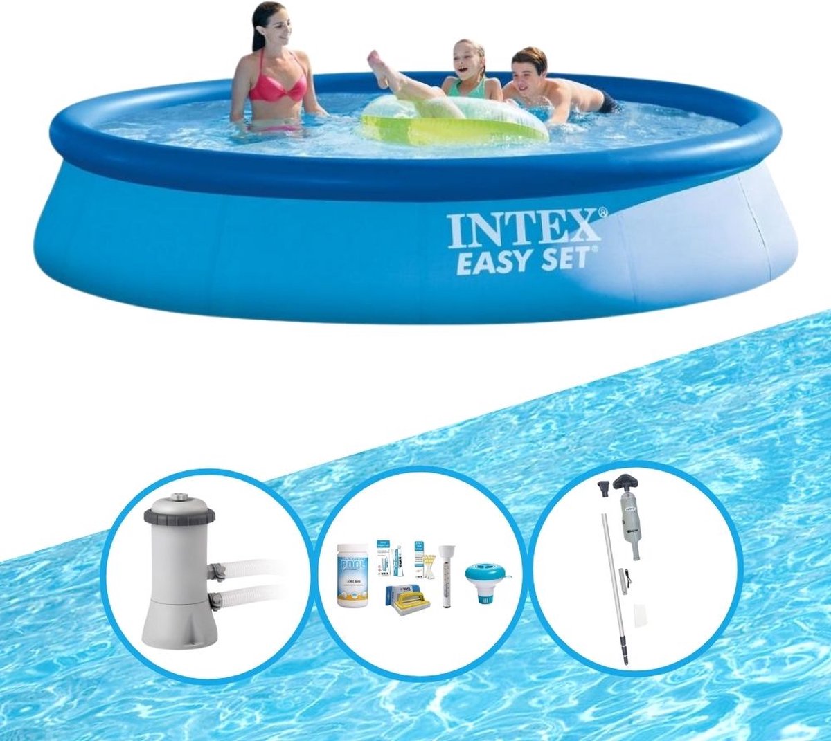 Intex Zwembad Easy Set - Zwembadset - 396x84 Cm - Blauw