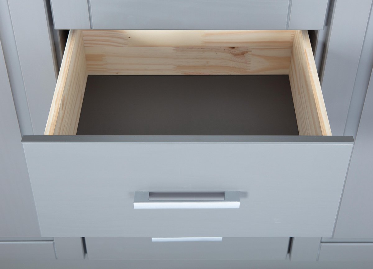 Norwin Kledingkast 2 Deuren, 1 Spiegeldeur, 3 Laden,. - Grijs