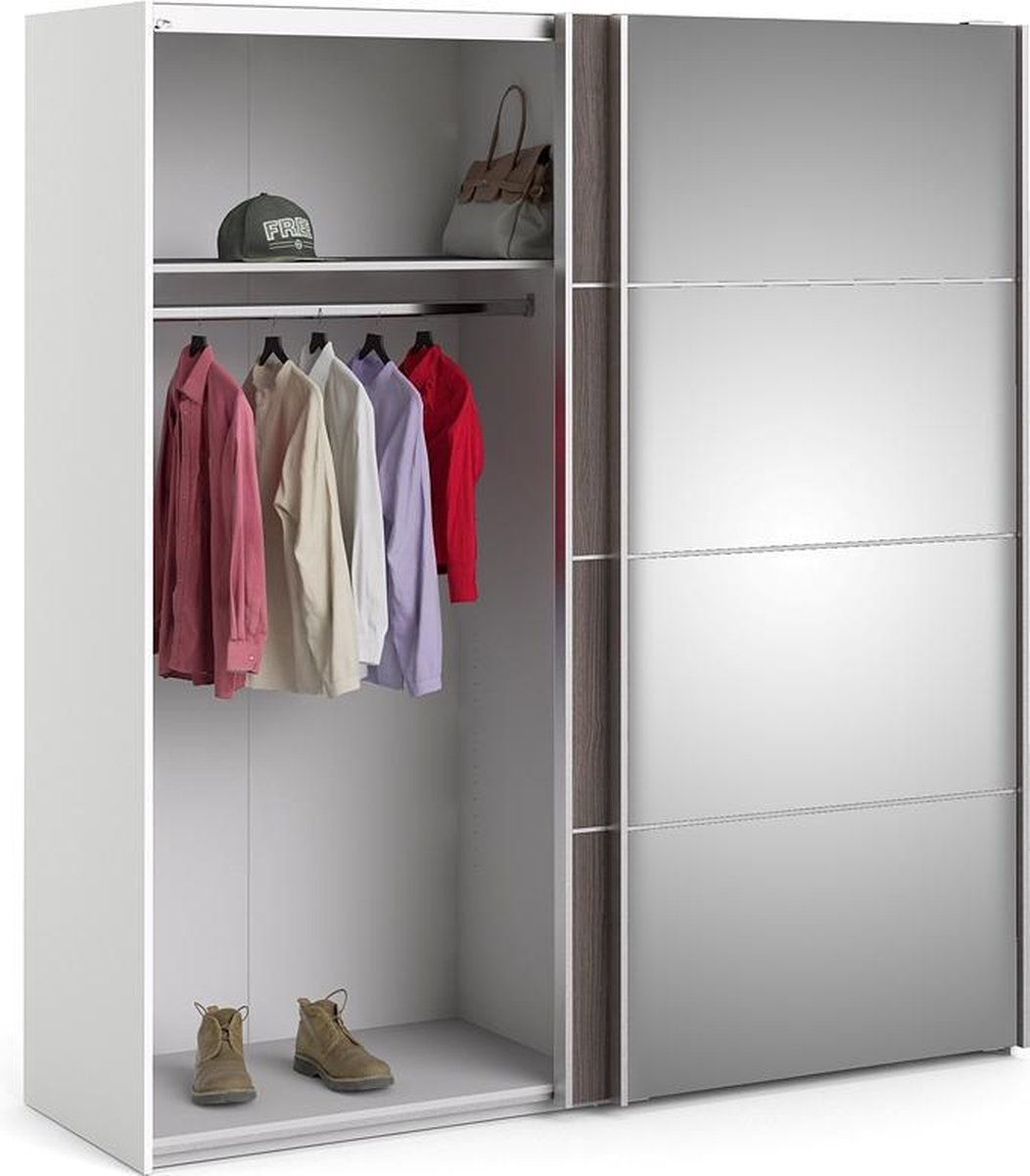 Veto Schuifdeurkast 2 Deuren Breed 183 Cm, Eiken Decor. - Wit