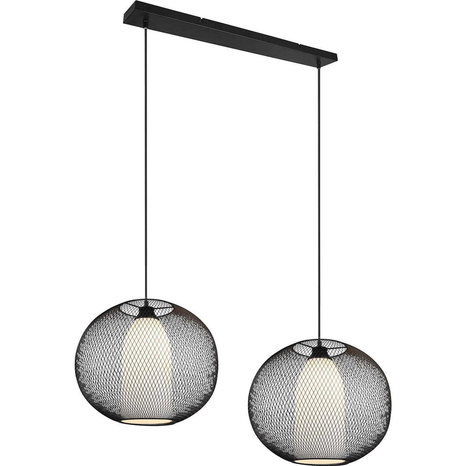 BES LED Led Hanglamp - Trion Filtran - E27 Fitting - 2-lichts - Rond - Mat - Aluminium - Zwart