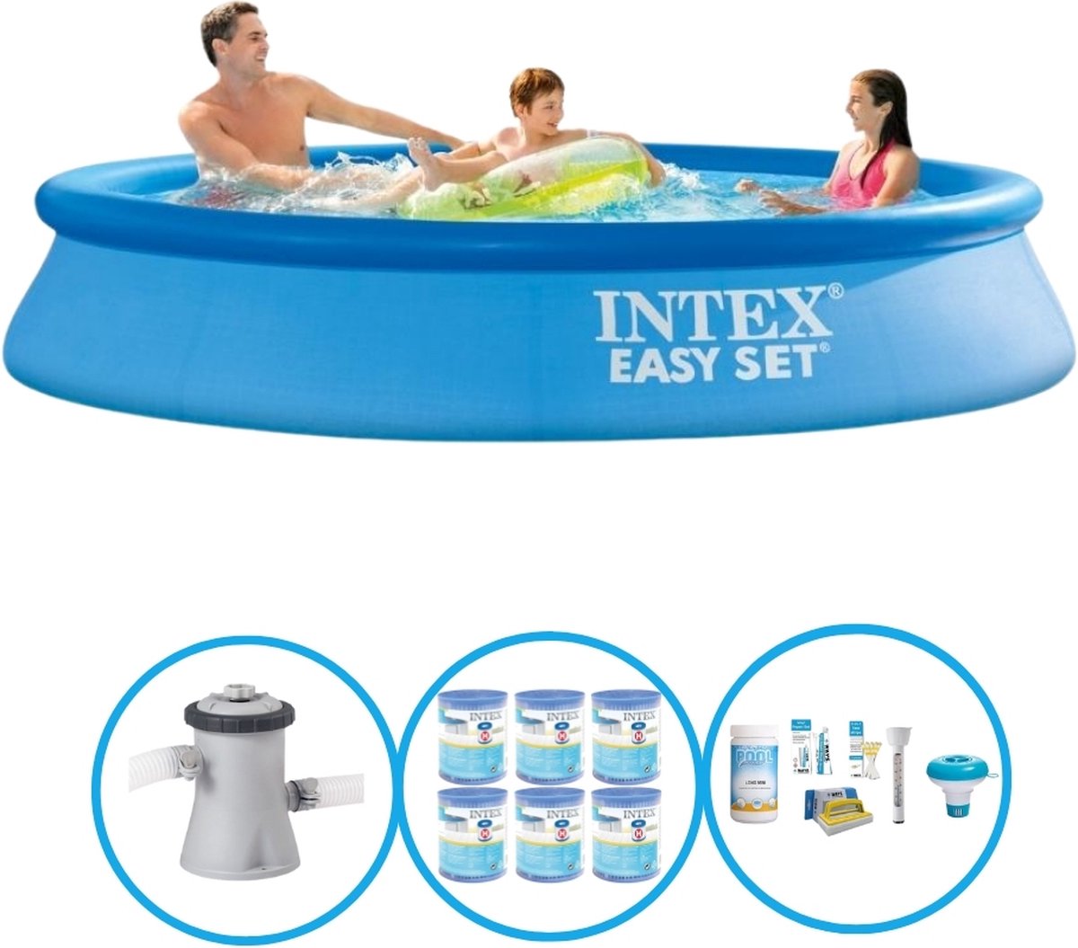 Intex Zwembad Easy Set - Zwembad Bundel - 305x61 Cm - Blauw