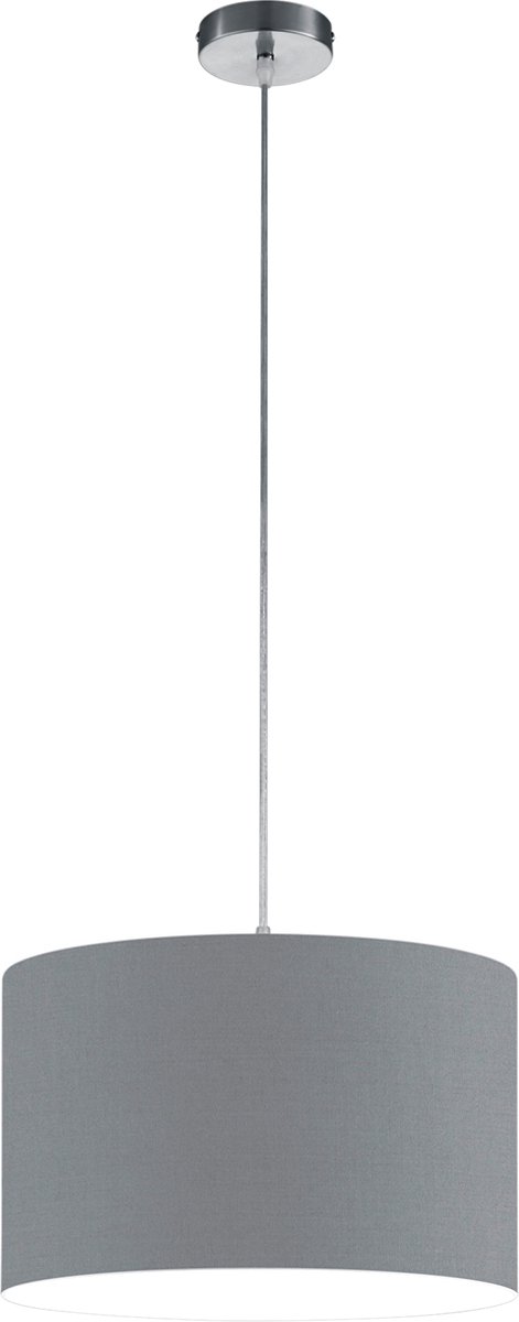 BES LED Led Hanglamp - Hangverlichting - Trion Hotia - E27 Fitting - 1-lichts - Rond - Mat - Aluminium - Grijs