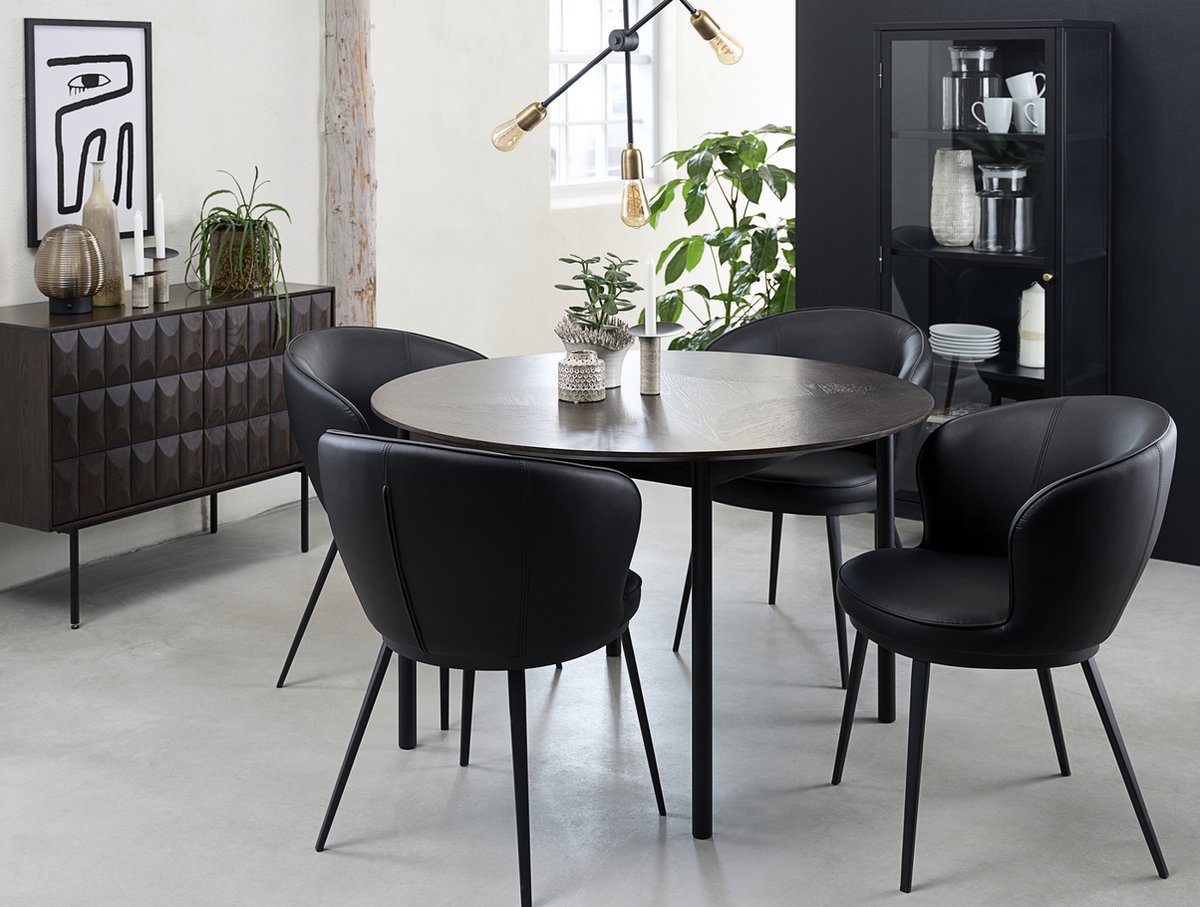 Latina Eetkamertafel Diameter 120 Cm Espresso Eiken Decor. - Bruin