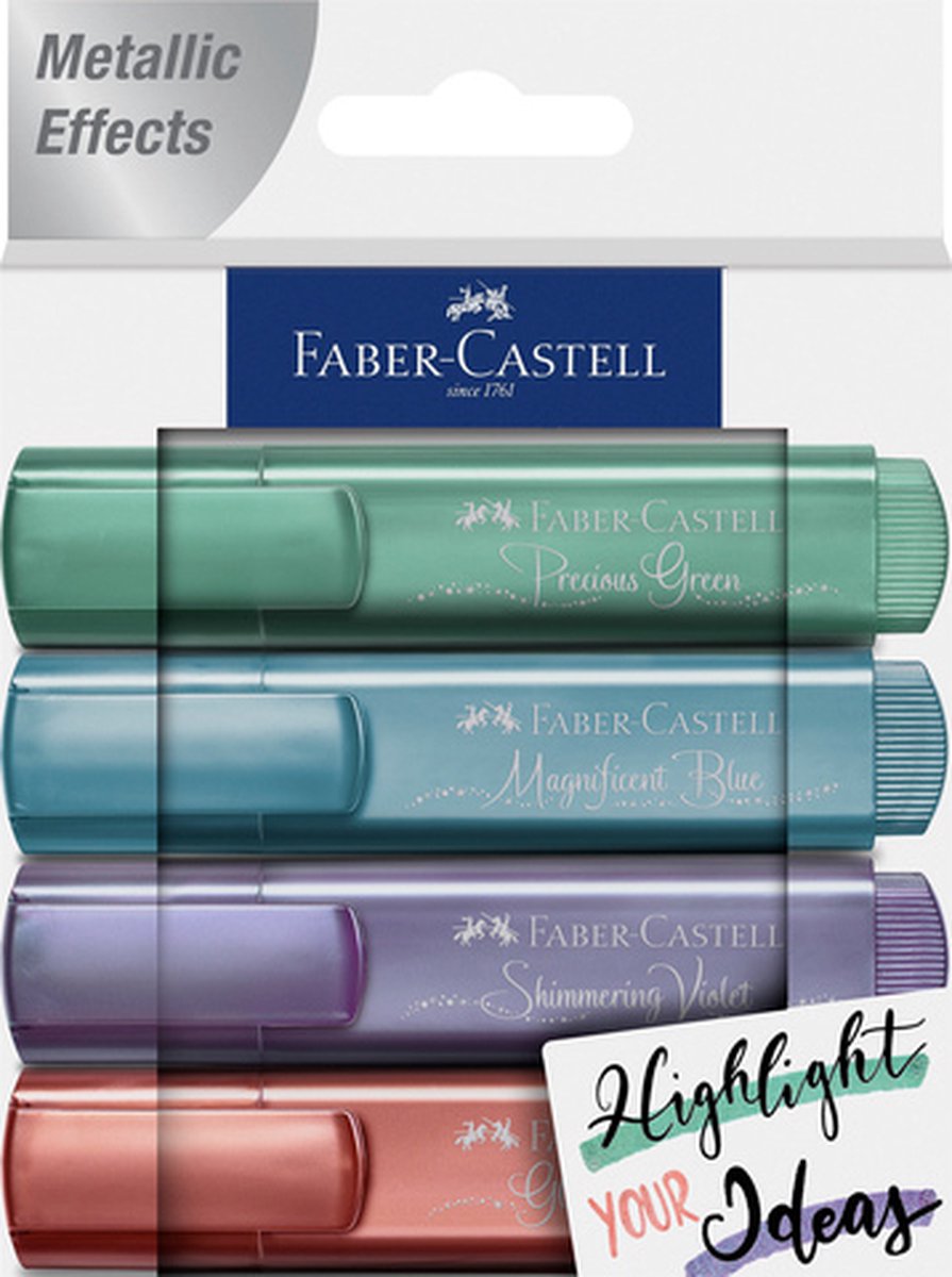 Faber Castell Markeerstiften Metallic 15,5 Cm 4 Stuks - Groen