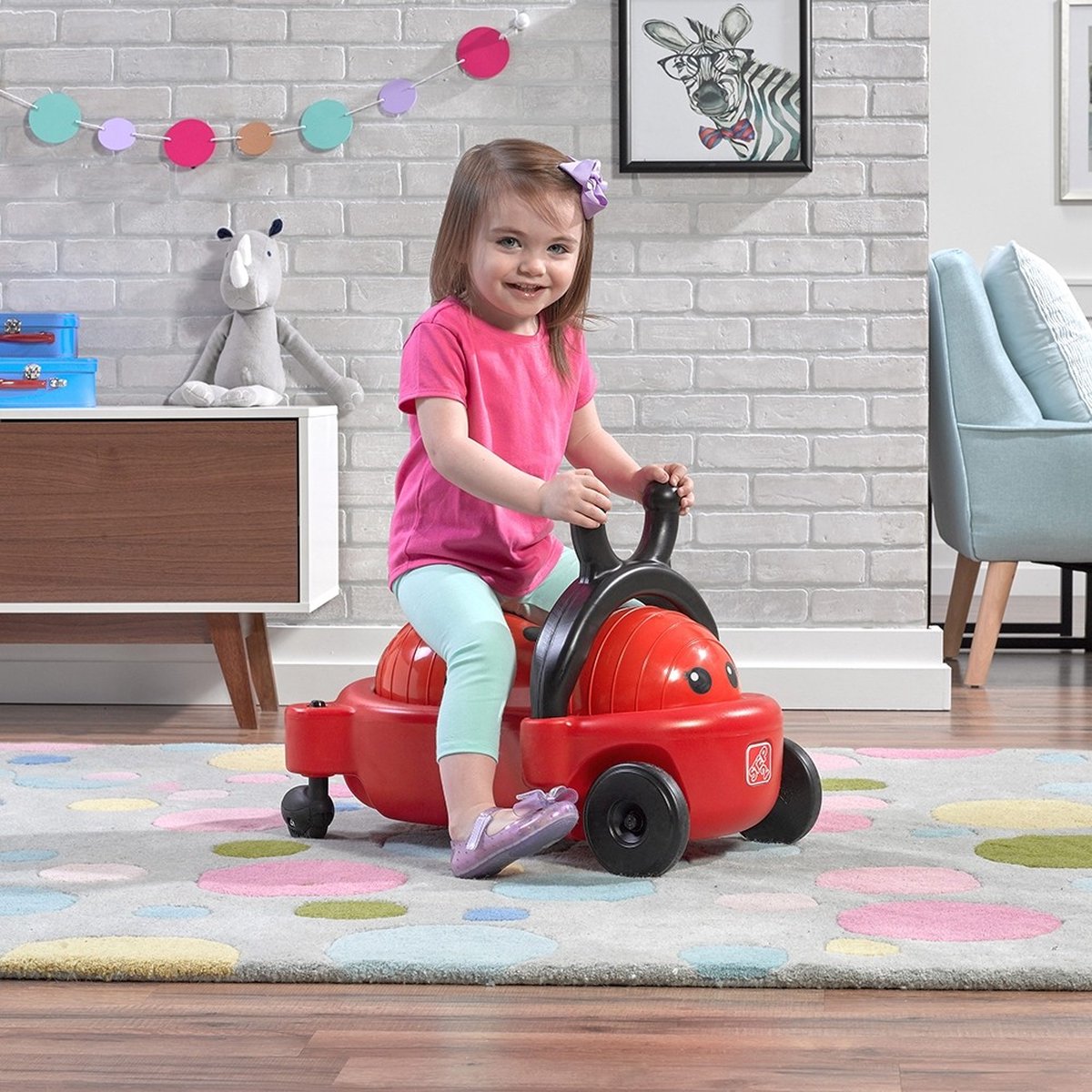 Step2 Bouncy Buggy Lieveheersbeestje Skippybal / Loopauto 2-in-1 Speelgoed Voor Kinderen Vanaf 2 In De Vorm Van Een