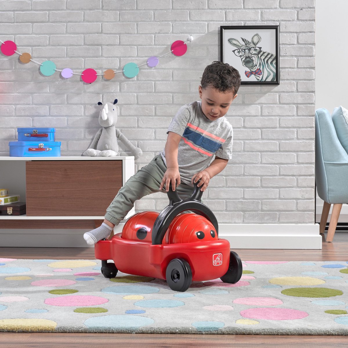 Step2 Bouncy Buggy Lieveheersbeestje Skippybal / Loopauto 2-in-1 Speelgoed Voor Kinderen Vanaf 2 In De Vorm Van Een